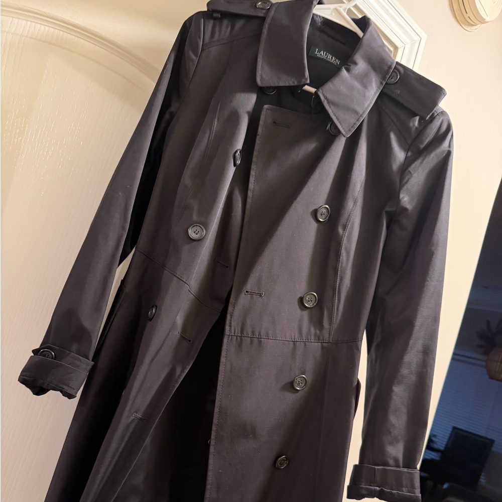 Women’s Black Double-Breasted Trench Coat